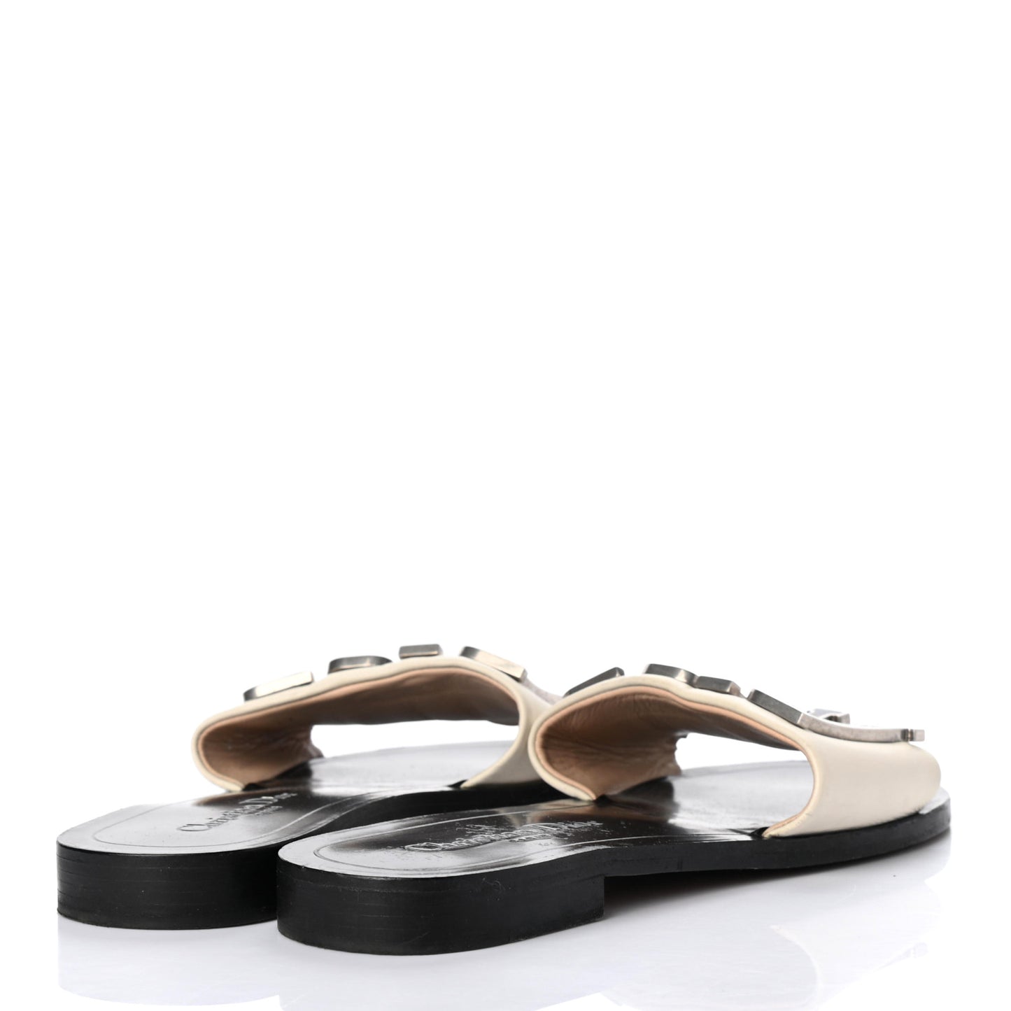 Calfskin Dio(r)evolution 10mm Slide Sandals 37 Off White