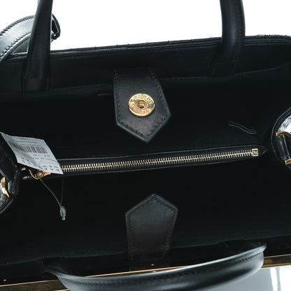 Fendi Nappa Crocodile Trapuntata Petite 2Jours Tote Black 5 of 7