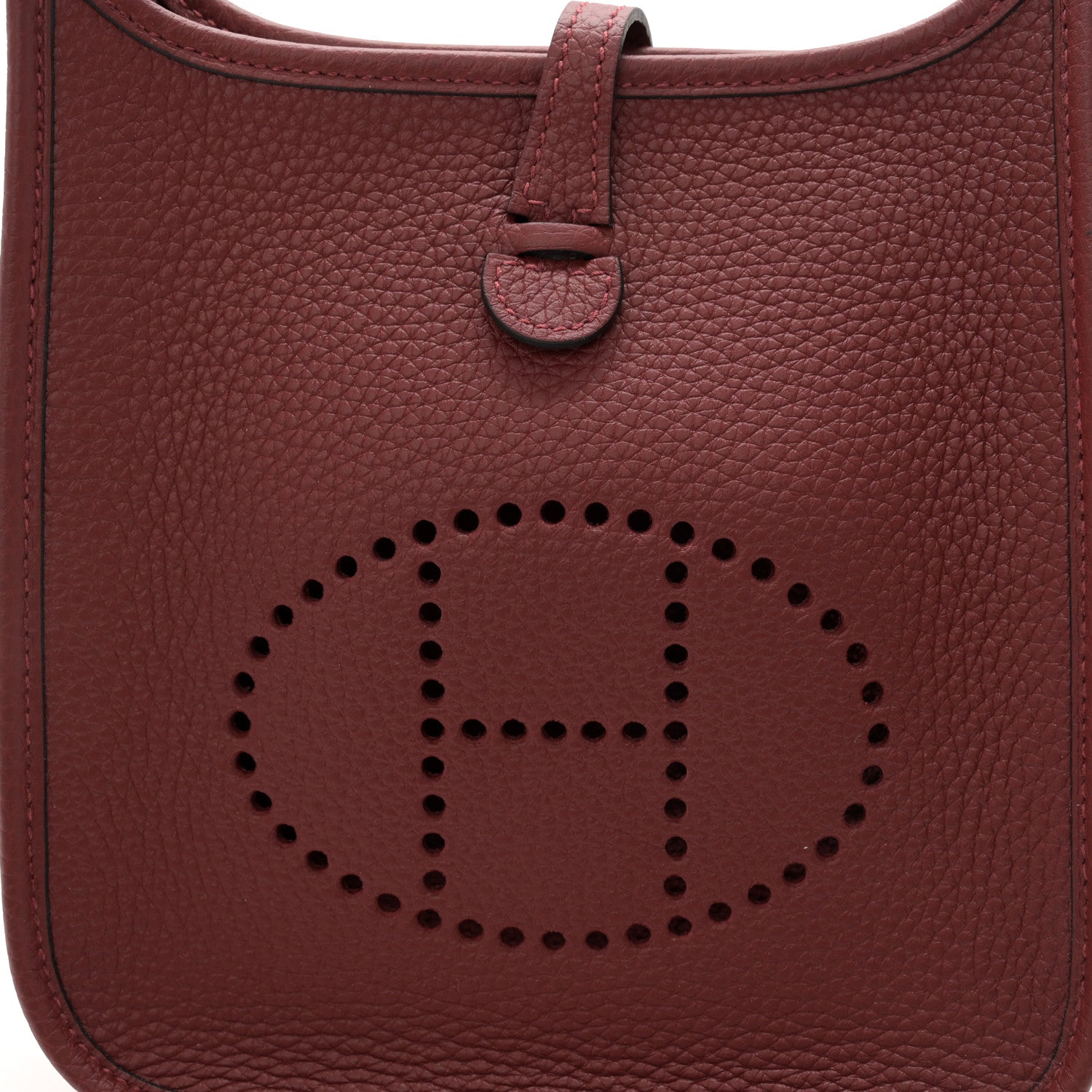 Hermes Taurillon Clemence Amazone Evelyne TPM Rouge H 7 of 11