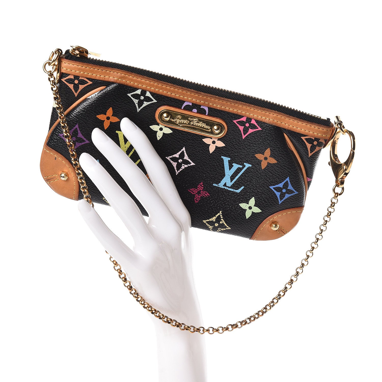 Louis Vuitton Monogram Multicolor Pochette Milla MM Black 2 of 7