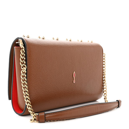 Christian Louboutin Calfskin Spikes Loubinthesky Paloma Clutch Biscotto 4 of 11