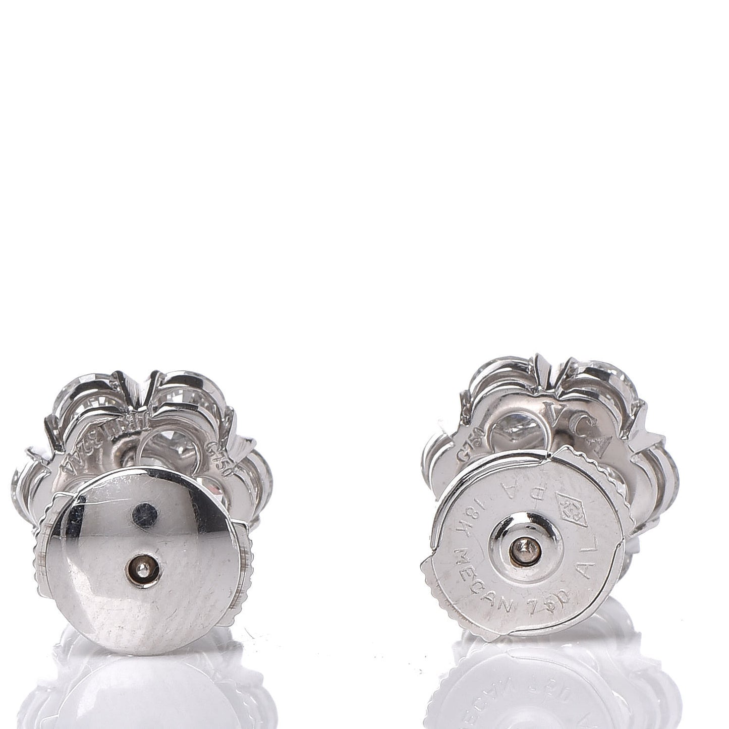 18K White Gold Diamond Large Fleurette Earrings
