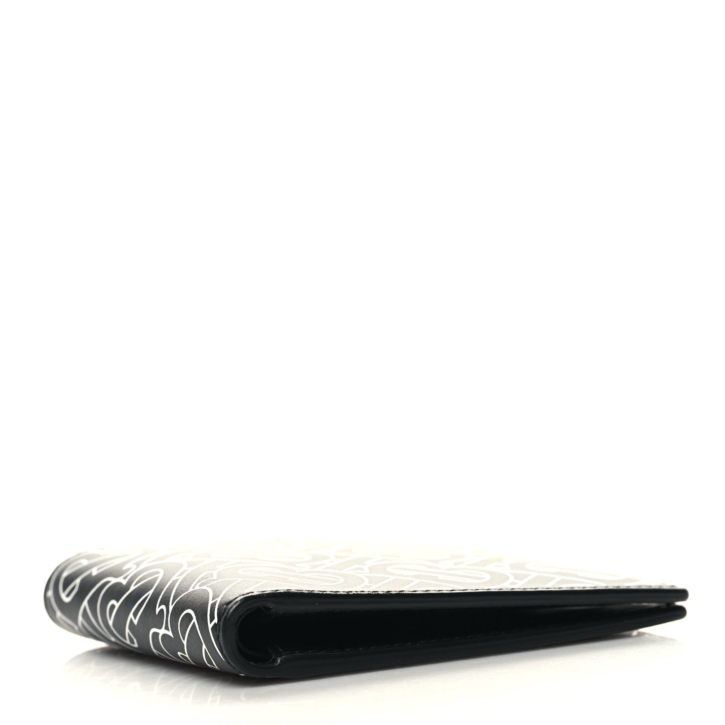 Calfskin Embossed TB Print Bi-Fold Wallet Black White