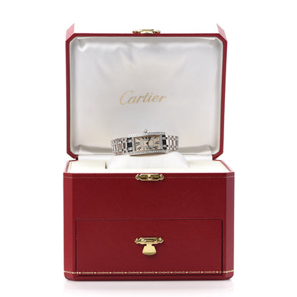 Cartier 18K White Gold Diamond Bezel 19mm Tank Americaine Quartz Watch 7 of 7