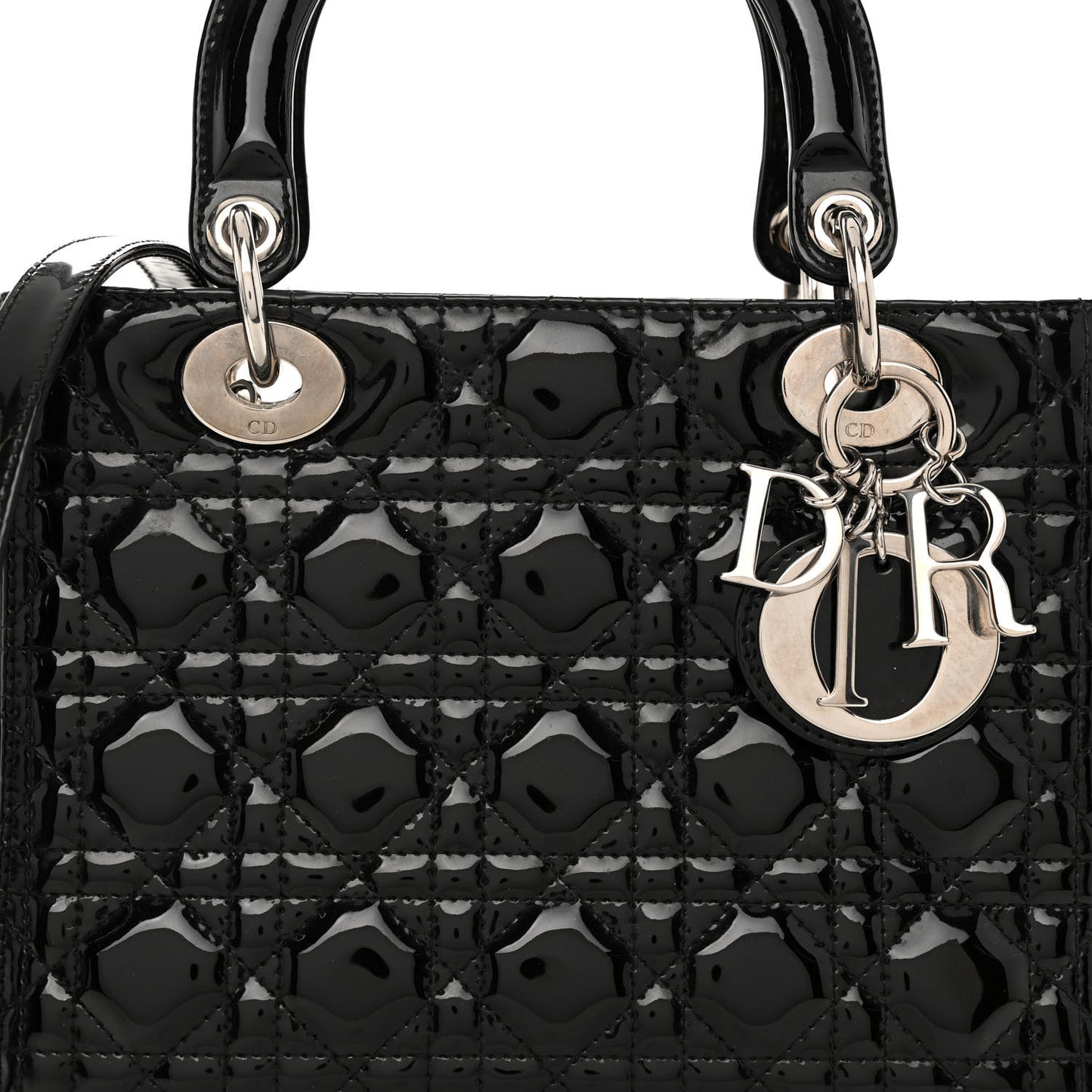Patent Cannage Medium Lady Dior Black