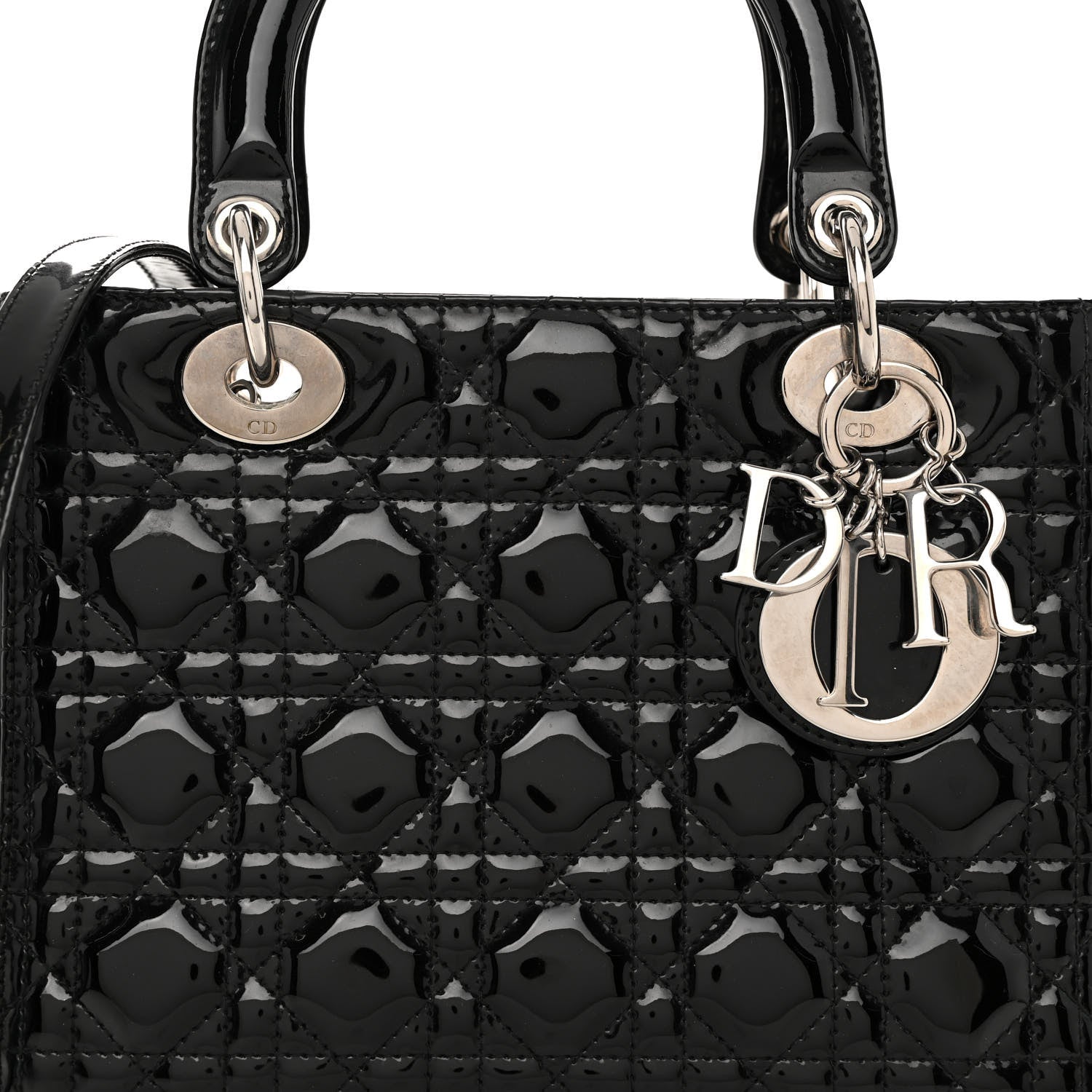 Christian Dior Patent Cannage Medium Lady Dior Black 7 of 10