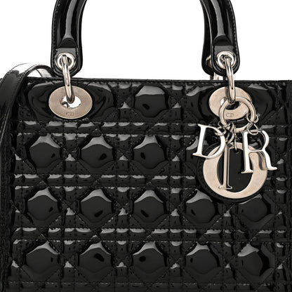 Christian Dior Patent Cannage Medium Lady Dior Black 7 of 10
