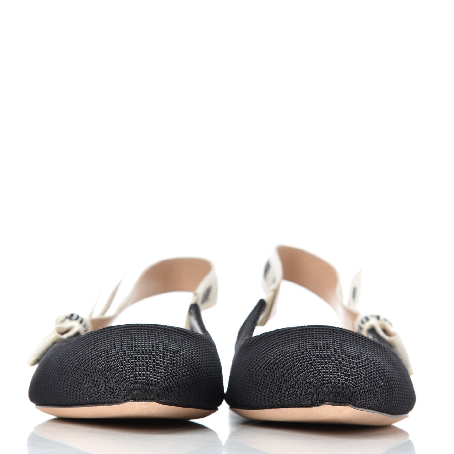 Technical Canvas Ribbon J'Adior Slingback Ballet Flats 36.5 Black