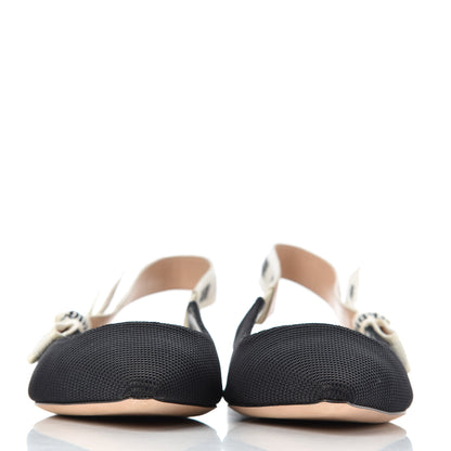 Christian Dior Technical Canvas Ribbon J'Adior Slingback Ballet Flats 36.5 Black 2 of 14