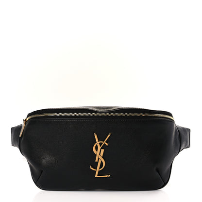 Saint Laurent Grain De Poudre Monogram Belt Bag Black 1 of 9