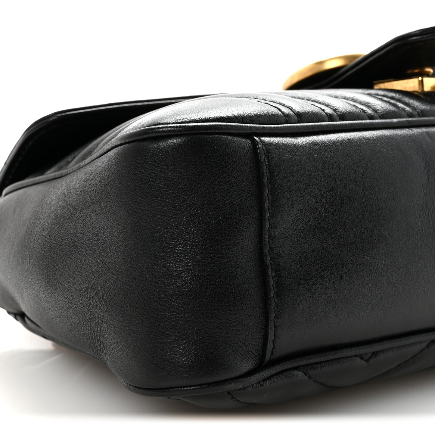 Calfskin Matelasse Small GG Marmont Shoulder Bag Black