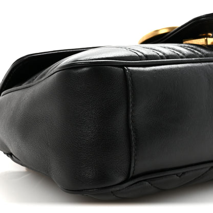 Gucci Calfskin Matelasse Small GG Marmont Shoulder Bag Black 9 of 10