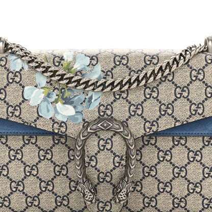 Gucci GG Supreme Monogram Blooms Small Dionysus Shoulder Bag Beige Navy Vintage Blue 8 of 14