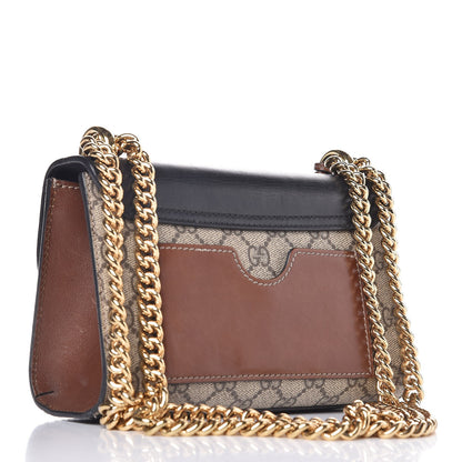 Gucci GG Supreme Monogram Calfskin Small Padlock Shoulder Bag Beige Black Cuir 4 of 10