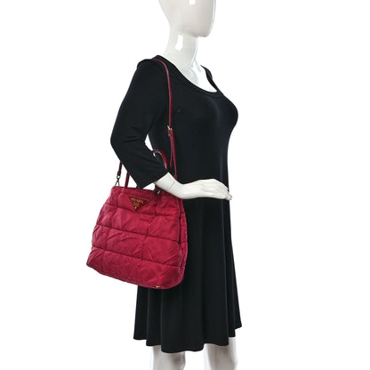 Prada Crispy Nylon Shopping Tote Ibisco 2 of 9