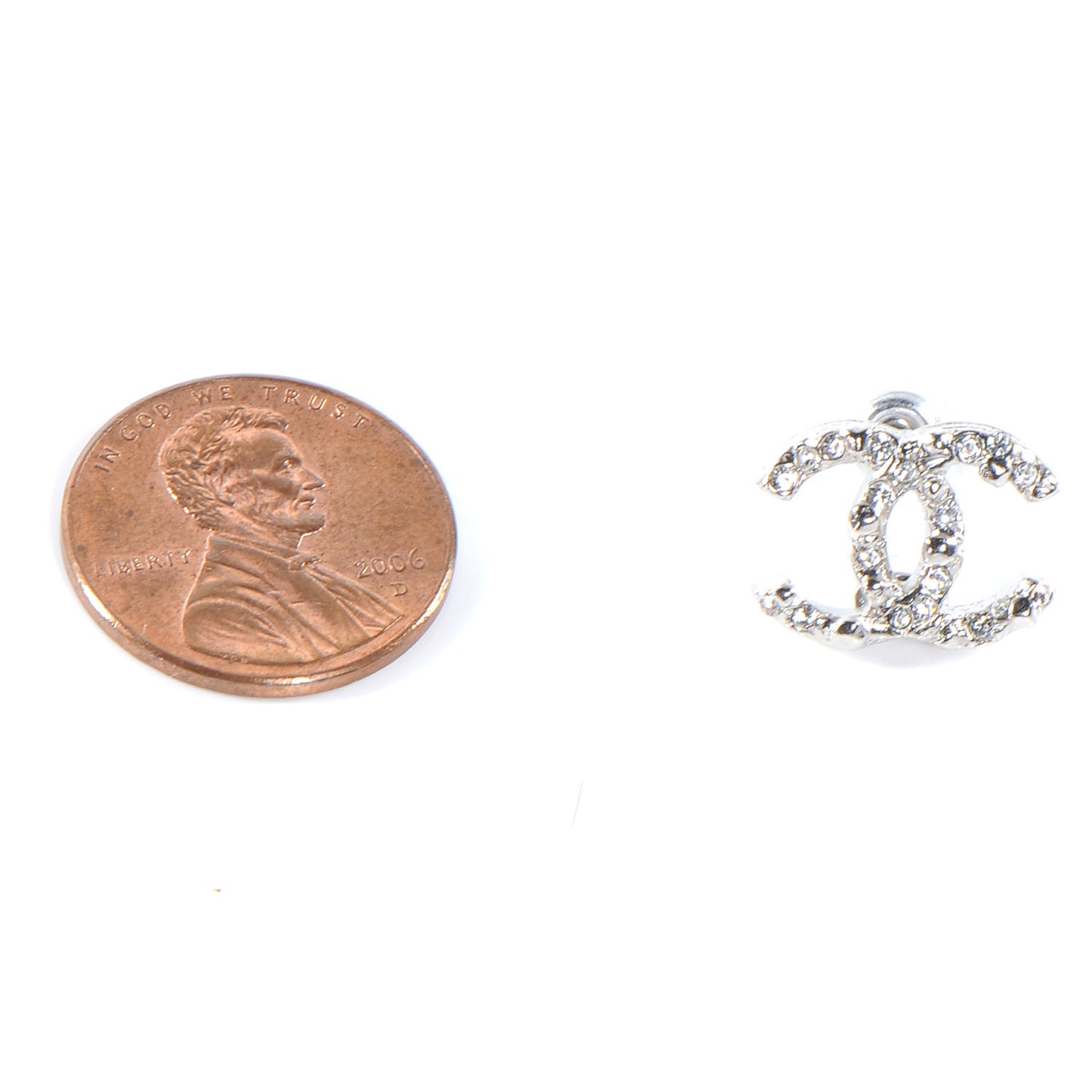 Crystal CC Earrings Silver