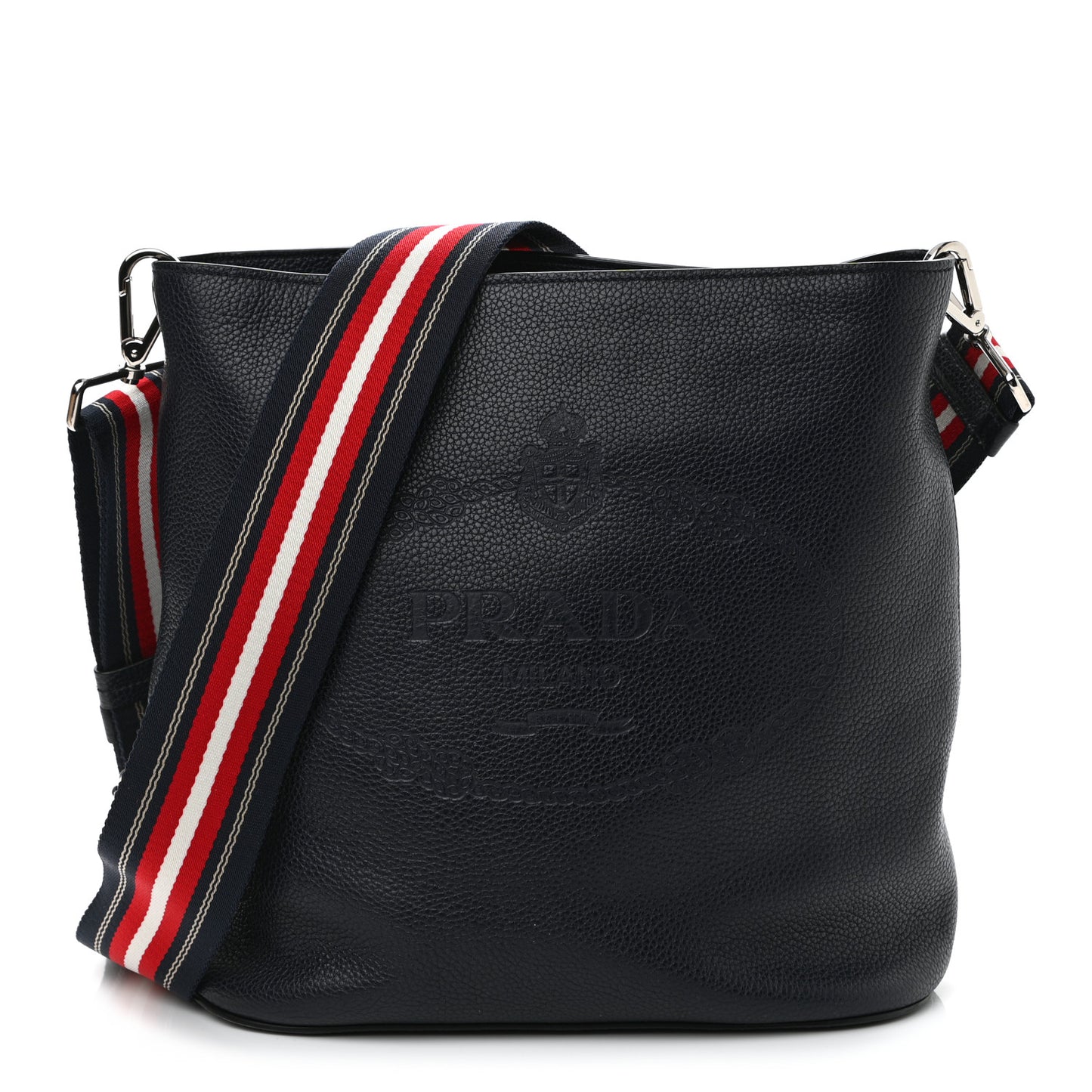 Vitello Daino Logo Crossbody Bag Baltico