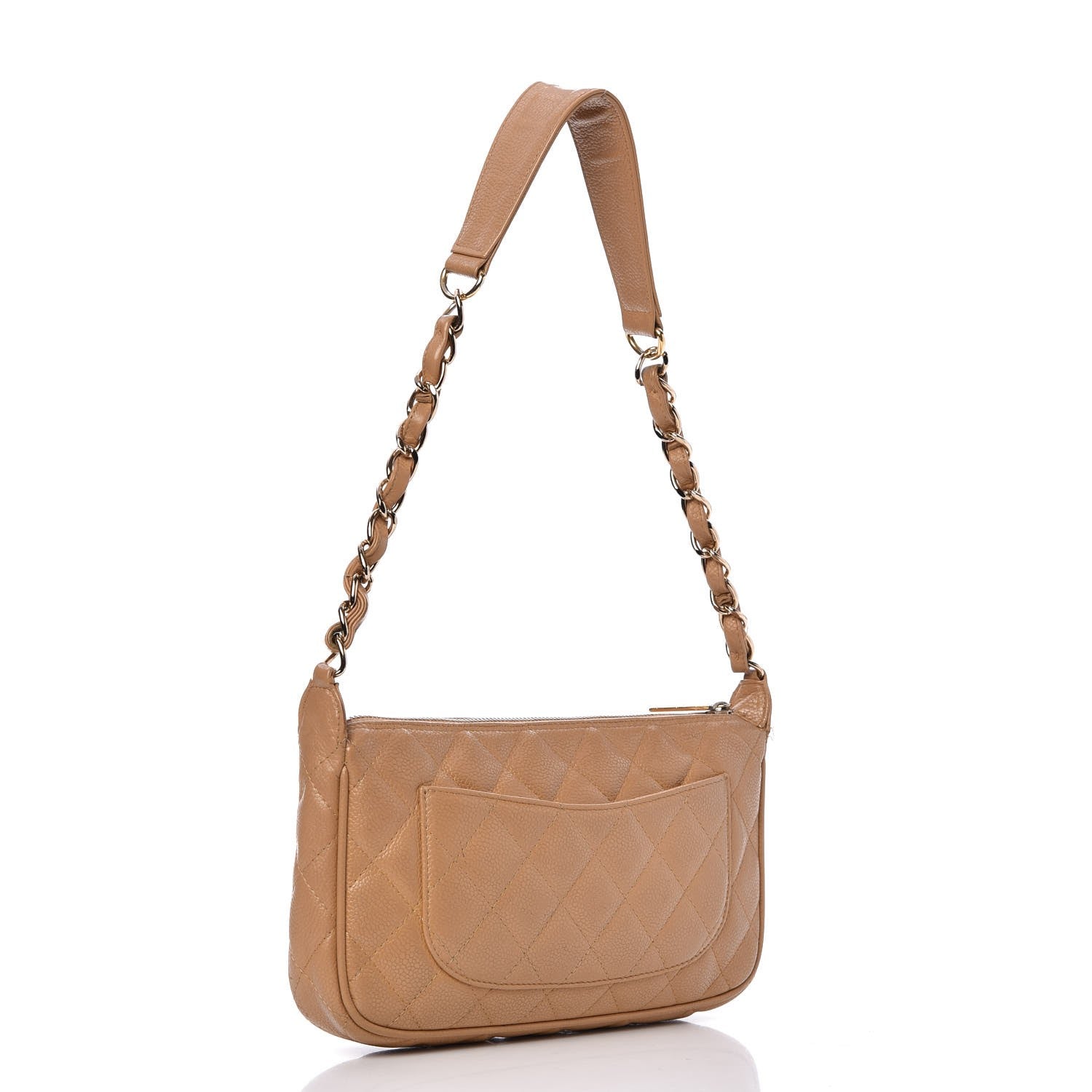 Chanel Caviar Quilted CC Shoulder Bag Beige 3 of 16