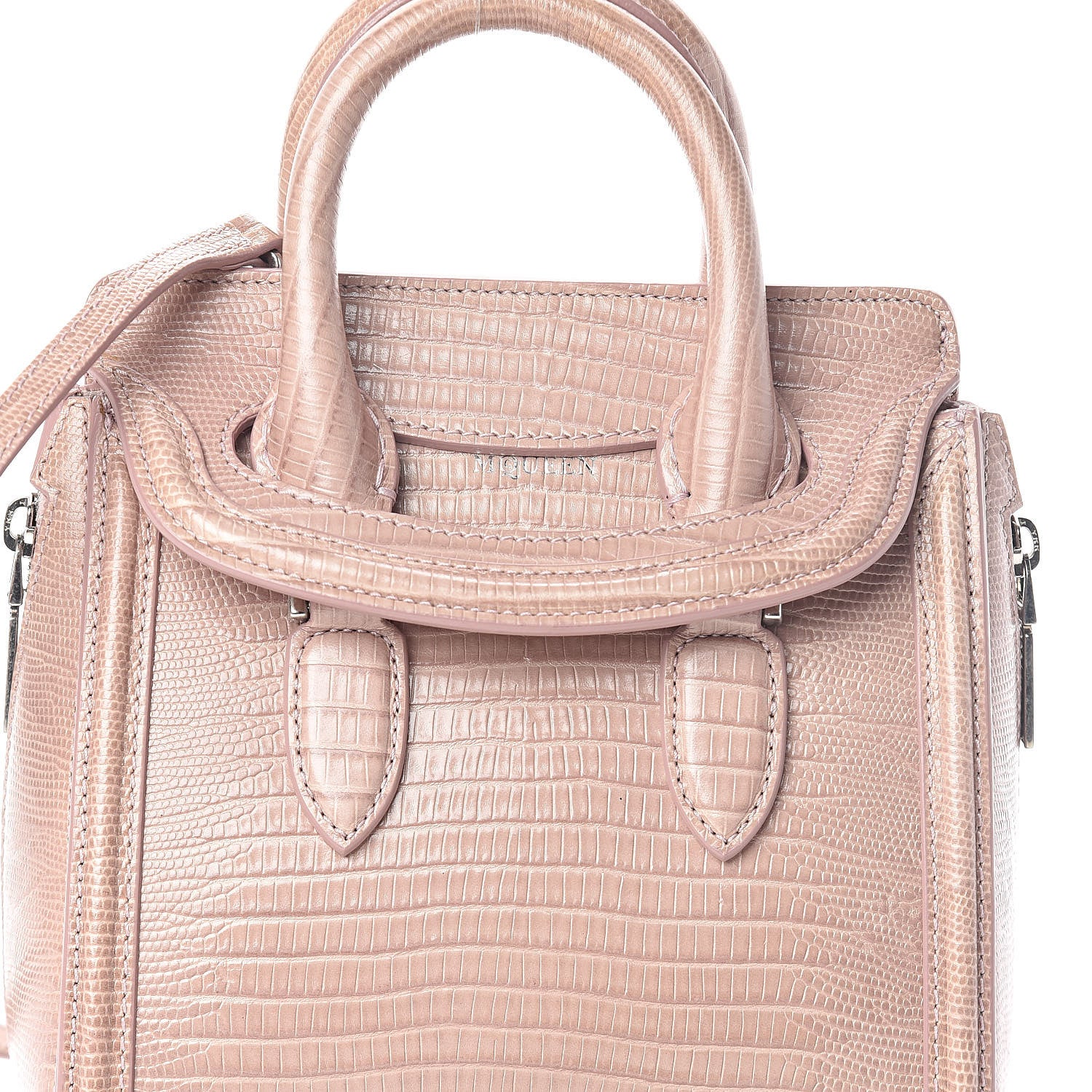 Alexander McQueen Calfskin Lizard Embossed Mini Heroine Pink 6 of 9