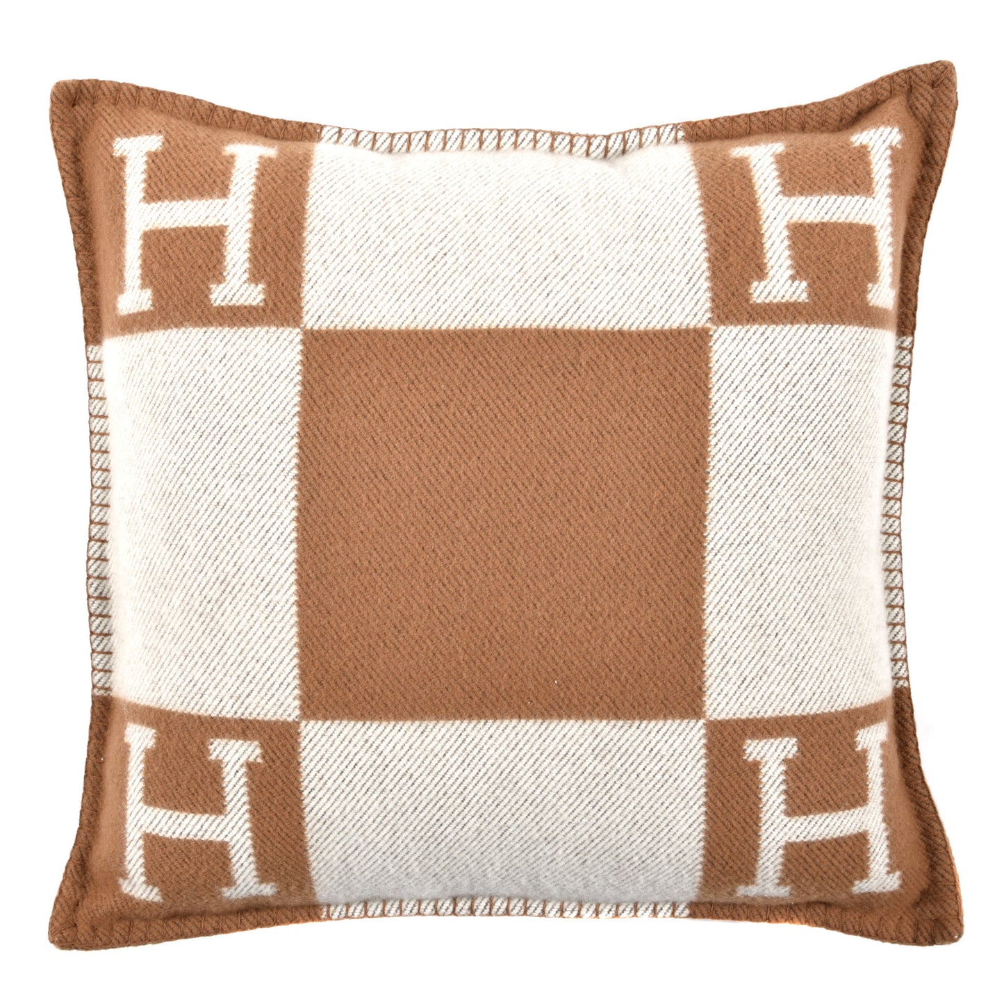Wool Cashmere Avalon Pillow PM Ecru Camel