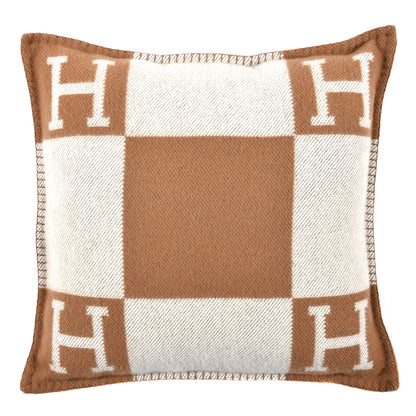 Hermes Wool Cashmere Avalon Pillow PM Ecru Camel 1 of 3