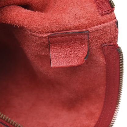 Gucci Pebbled Calfskin Medium Logo Portfolio Clutch Hibiscus Red 6 of 10