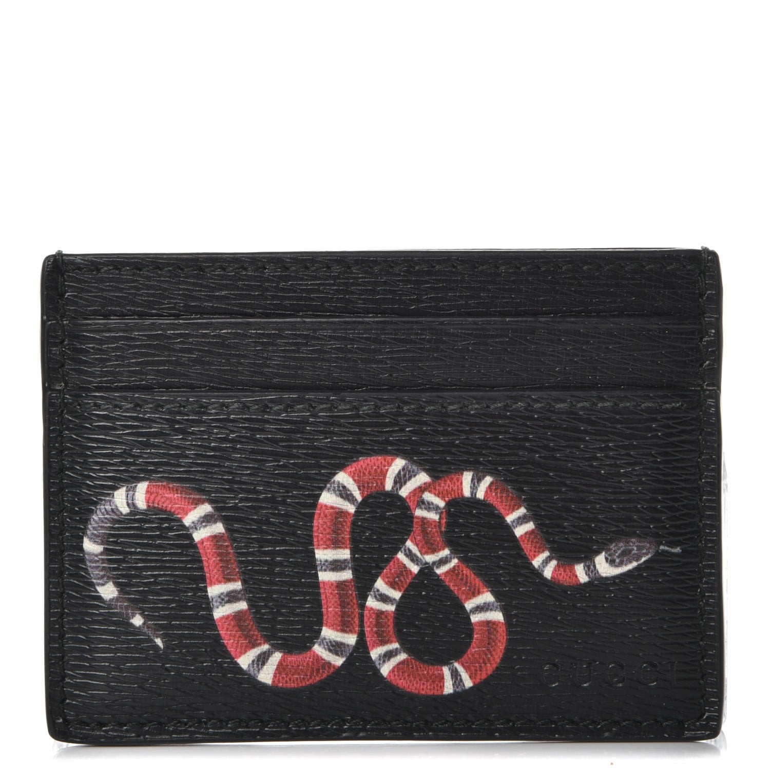 Gucci Calfskin Kingsnake Card Holder Black 1 of 6