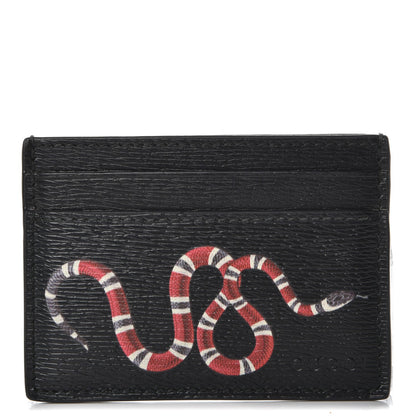 Gucci Calfskin Kingsnake Card Holder Black 1 of 6
