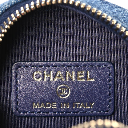 Chanel Denim Quilted Chanel 19 Round Clutch With Chain Blue 6 of 9