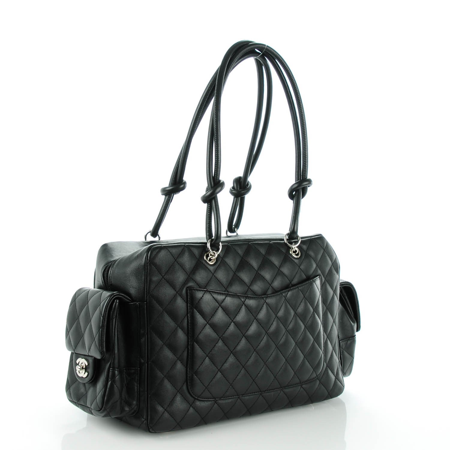 Chanel Calfskin Quilted Large Cambon Multipocket Reporter Black 3 of 7