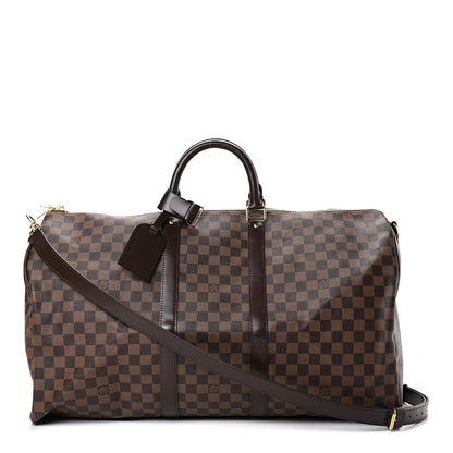 Louis Vuitton Damier Ebene Keepall Bandouliere 55 1 of 12