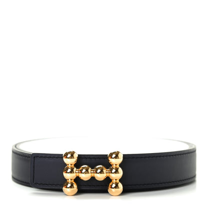 Hermes Swift Epsom 24mm Bubbles H Belt 80 Black White 1 of 4