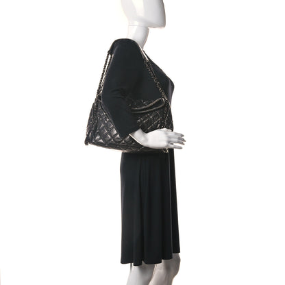 Chanel Metallic Calfskin Quilted Medium Chain Me Hobo Dark Grey 2 of 11