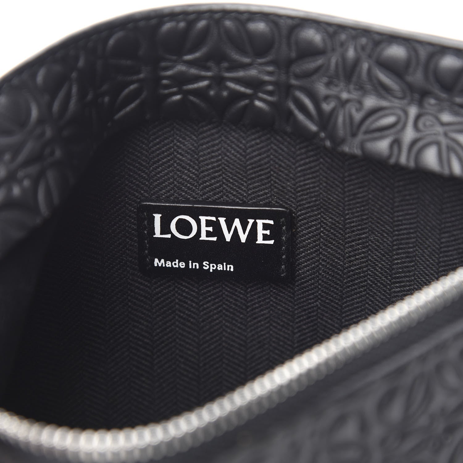 Loewe Calfskin Embossed Medium Repeat T Pouch Black 11 of 17