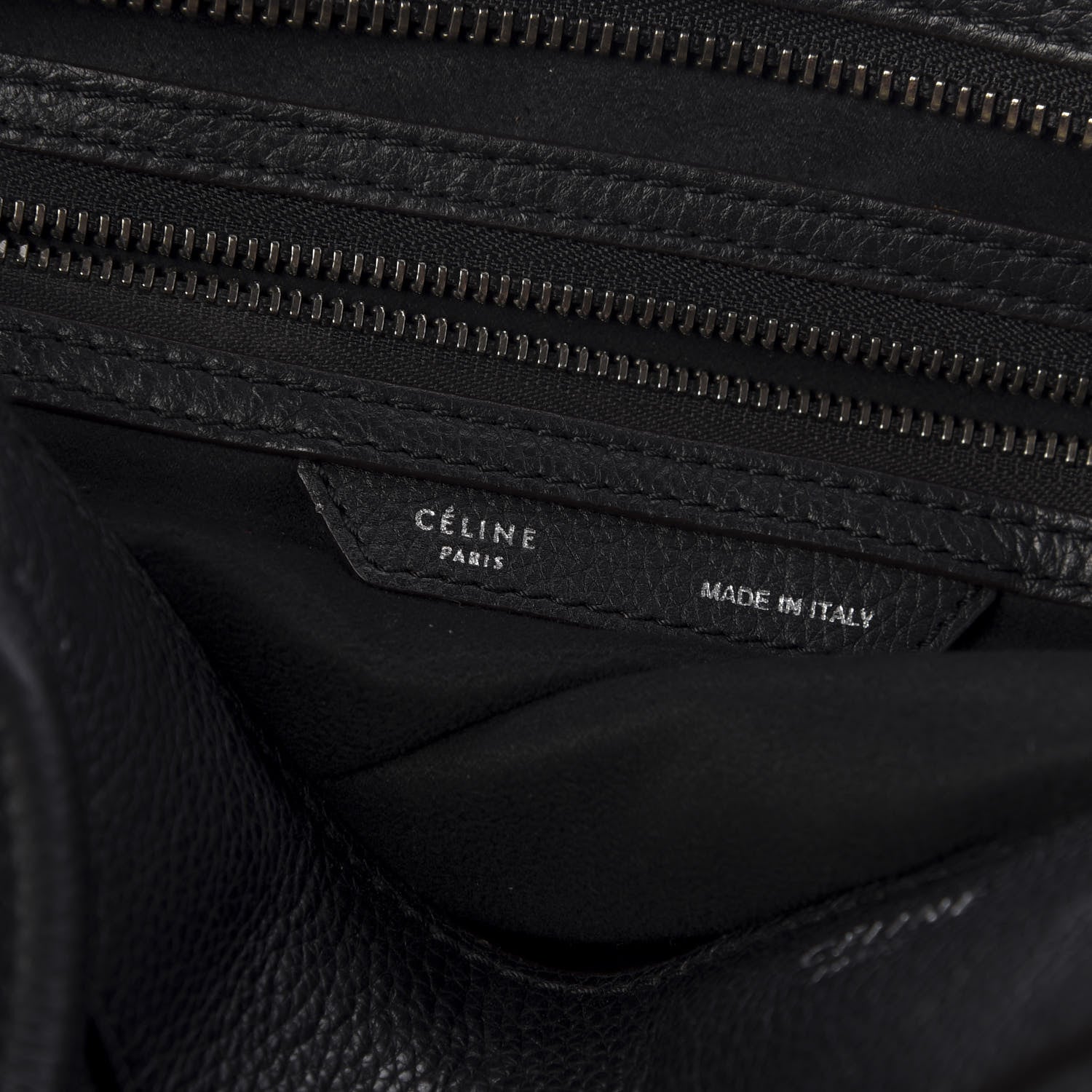 Celine Drummed Calfskin Mini Luggage Black 5 of 13