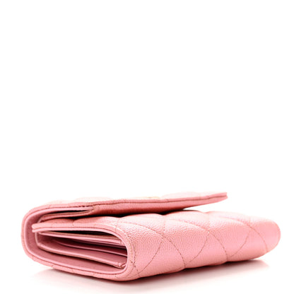 Chanel Iridescent Caviar Quilted Small Flap Wallet Rose Pink 4 of 9