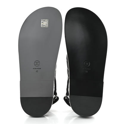Chanel Lambskin Quilted Velcro Dad Sandals 40 So Black 5 of 8