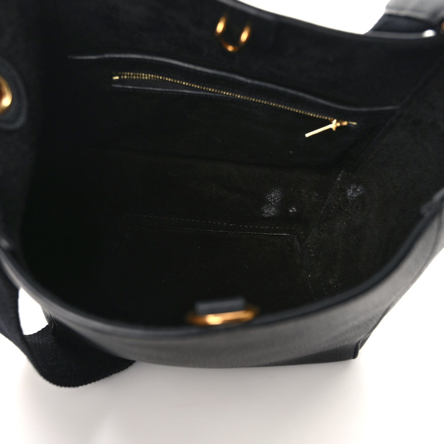 Celine Soft Grained Calfskin Small Sangle Bucket Bag Black 5 of 14