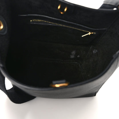 Celine Soft Grained Calfskin Small Sangle Bucket Bag Black 5 of 14
