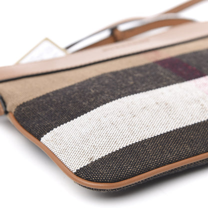 Burberry Mega Check Peyton Crossbody Clutch Bag Saddle Brown 9 of 10