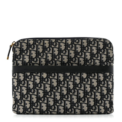 Christian Dior Oblique Pouch Clutch Blue 1 of 8