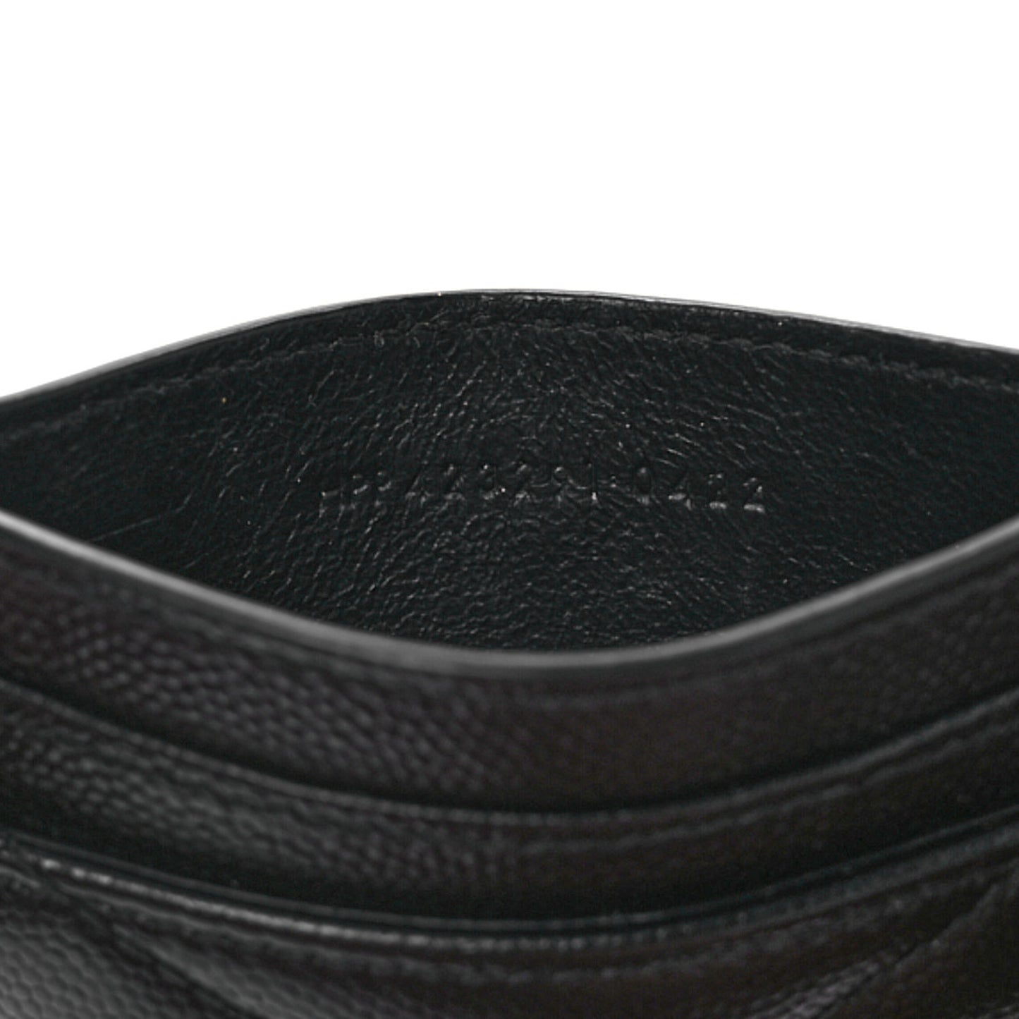 Grain De Poudre Matelasse Chevron Monogram Credit Card Case Black