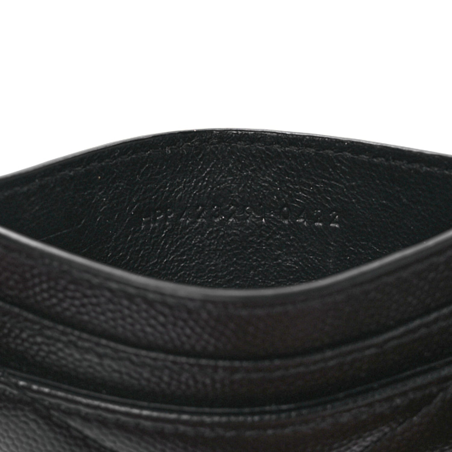 Saint Laurent Grain De Poudre Matelasse Chevron Monogram Credit Card Case Black 7 of 10