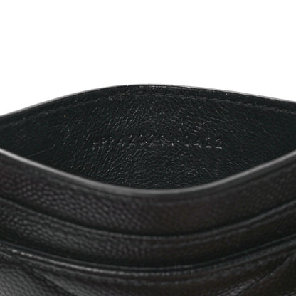 Saint Laurent Grain De Poudre Matelasse Chevron Monogram Credit Card Case Black 7 of 10