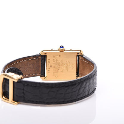 Cartier Sterling Silver Vermeil Alligator 20mm Must de Cartier Tank Quartz Watch 5 of 7