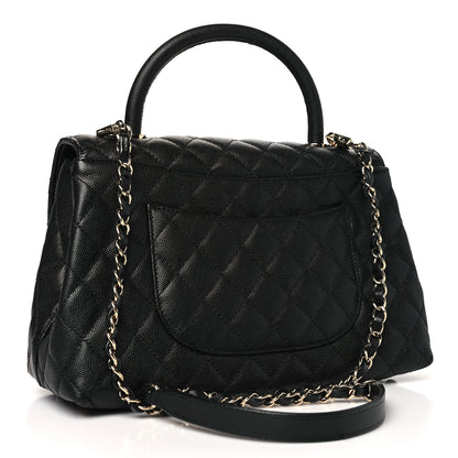 Chanel Caviar Quilted Small Coco Handle Flap Black 3 of 13