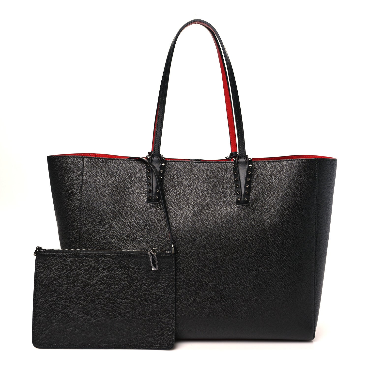 Christian Louboutin Calfskin Spikes East West Cabata Tote Black 3 of 12