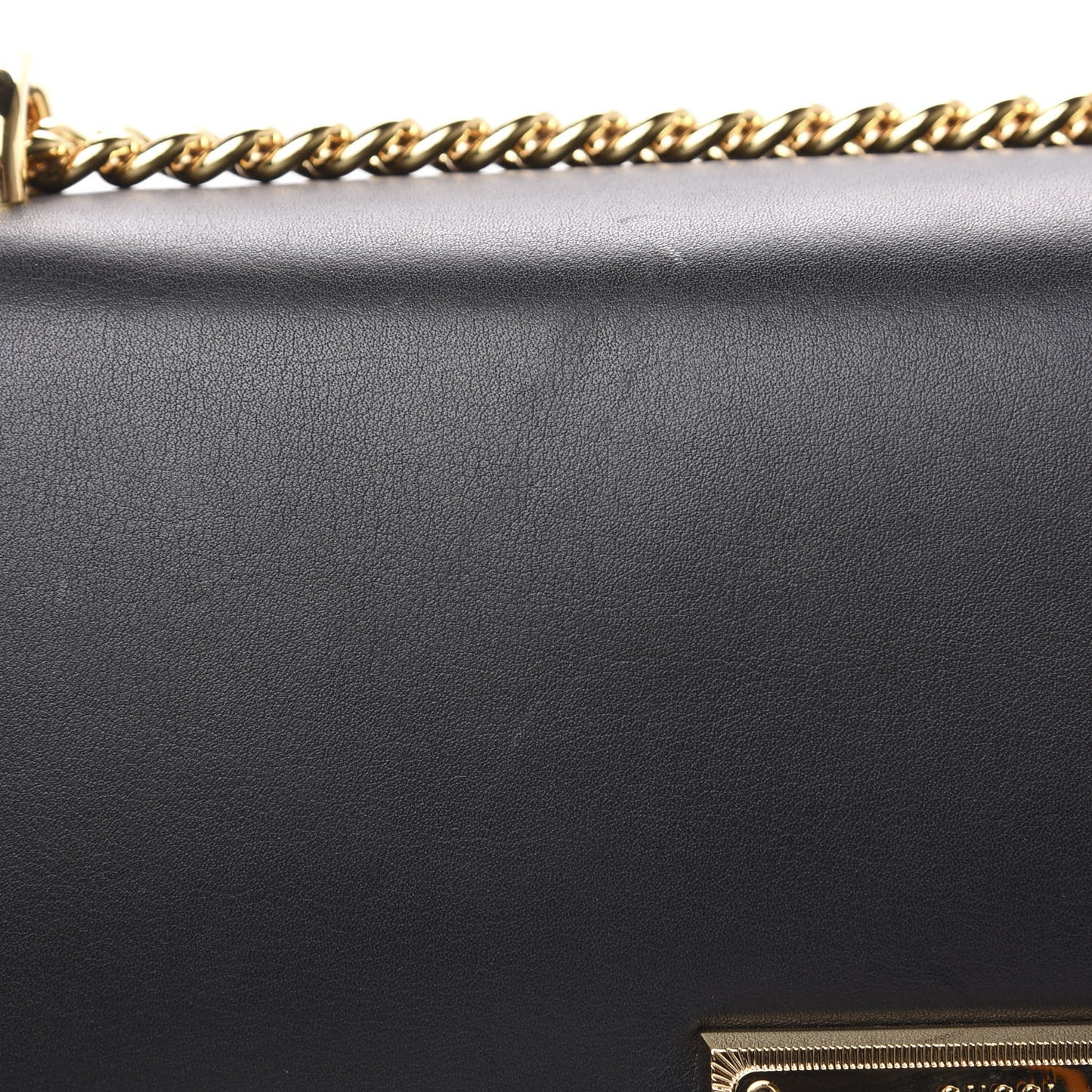 GG Supreme Monogram Calfskin Medium Padlock Shoulder Bag Beige Black Cuir
