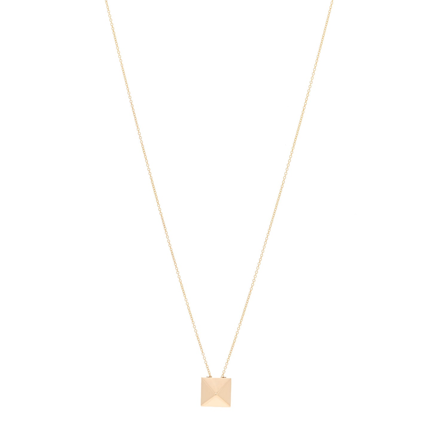 18K Yellow Gold Pyramid Pendant Necklace