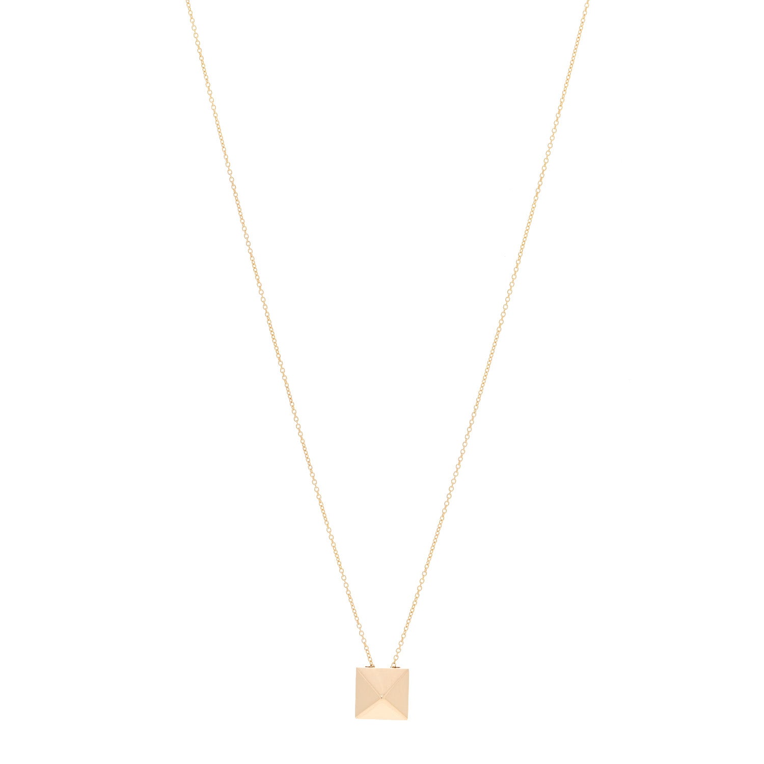 Roberto Coin 18K Yellow Gold Pyramid Pendant Necklace 1 of 5